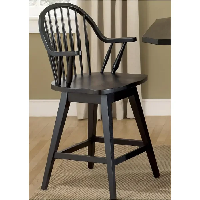 482-b100324 Liberty Furniture Hearthstone – Black 24 Inch Swivel Counter Height Chair – Black