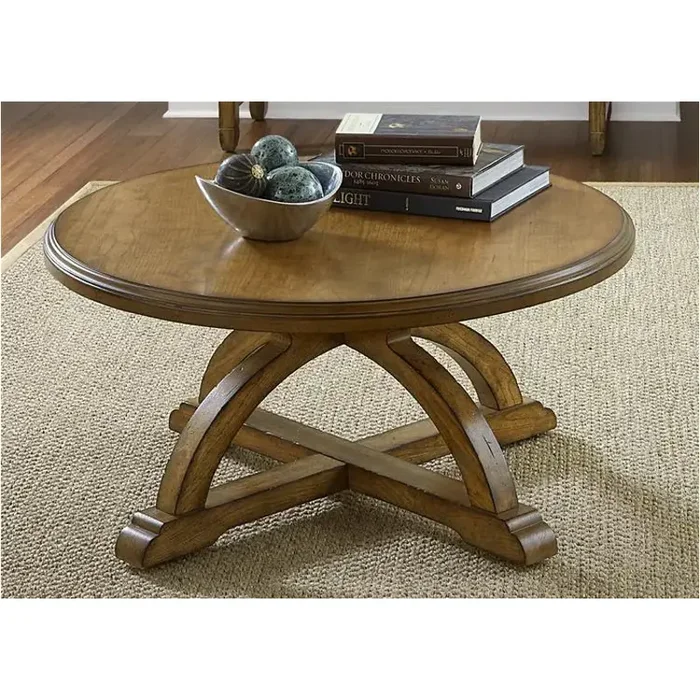 603-ot1011 Liberty Furniture Town And Country – Sandstone Round Cocktail Table – Sandstone