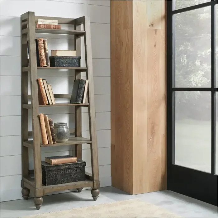 615-ho201 Liberty Furniture Americana Farmhouse Leaning Pier Bookcase