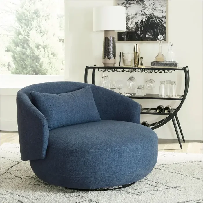 708-ach15-n Liberty Furniture Haley Upholstered Swivel Cuddler Chair – Midnight