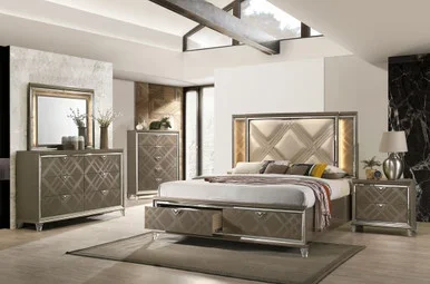 Skylar Queen Bed W/Led & Storage / 25320Q