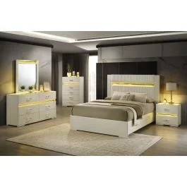 Vista LED Bed Beige Finish